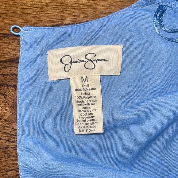 Jessica Simpson Periwinkle Tiered Dress Tie-Back Size Medium - Picture 4 of 4